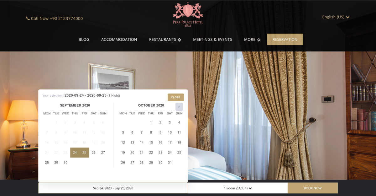pera palace hotel website